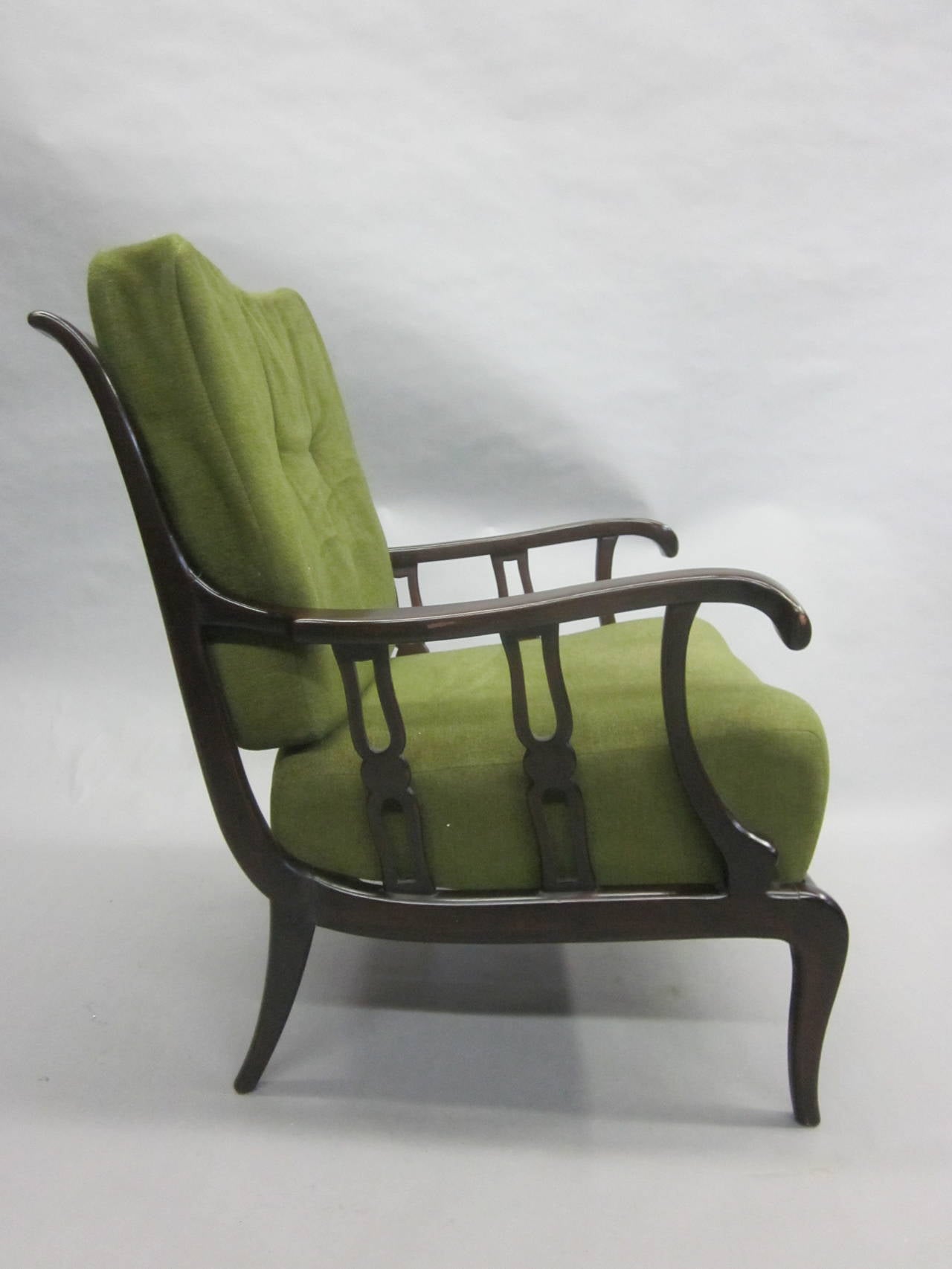 Pair of Italian Mid-Century Modern Neoclassical Lounge Chairs by Paolo Buffa In Good Condition In New York, NY