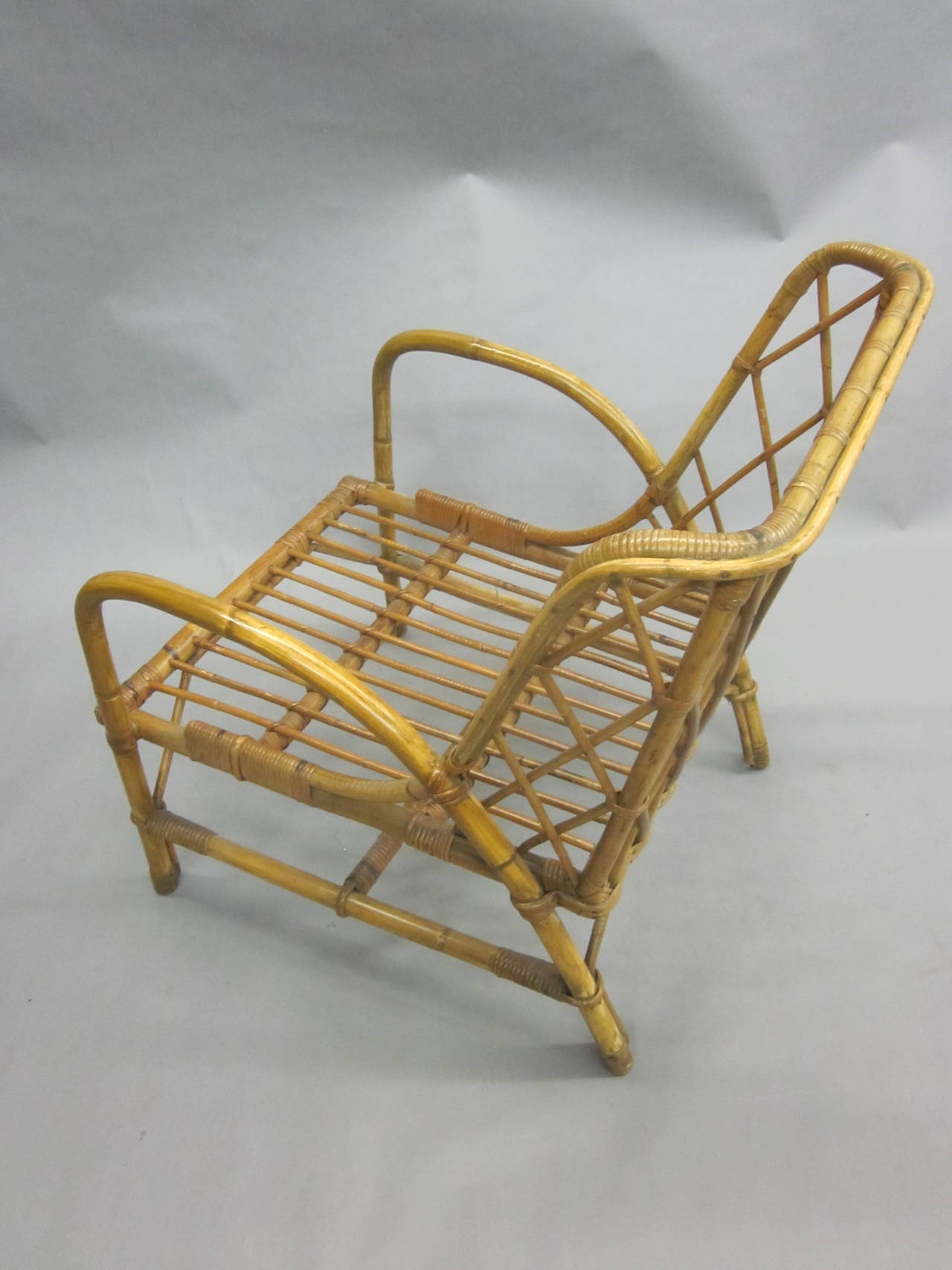 Pair of Rattan Armchairs by Jacques Quinet In Good Condition In New York, NY
