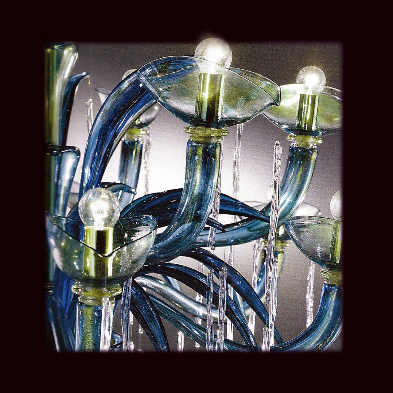 Maßgefertigter italienischer Muranoglas-Kronleuchter aus venezianischem Glas, „Earth, Water, Air and Fire“ im Angebot 1