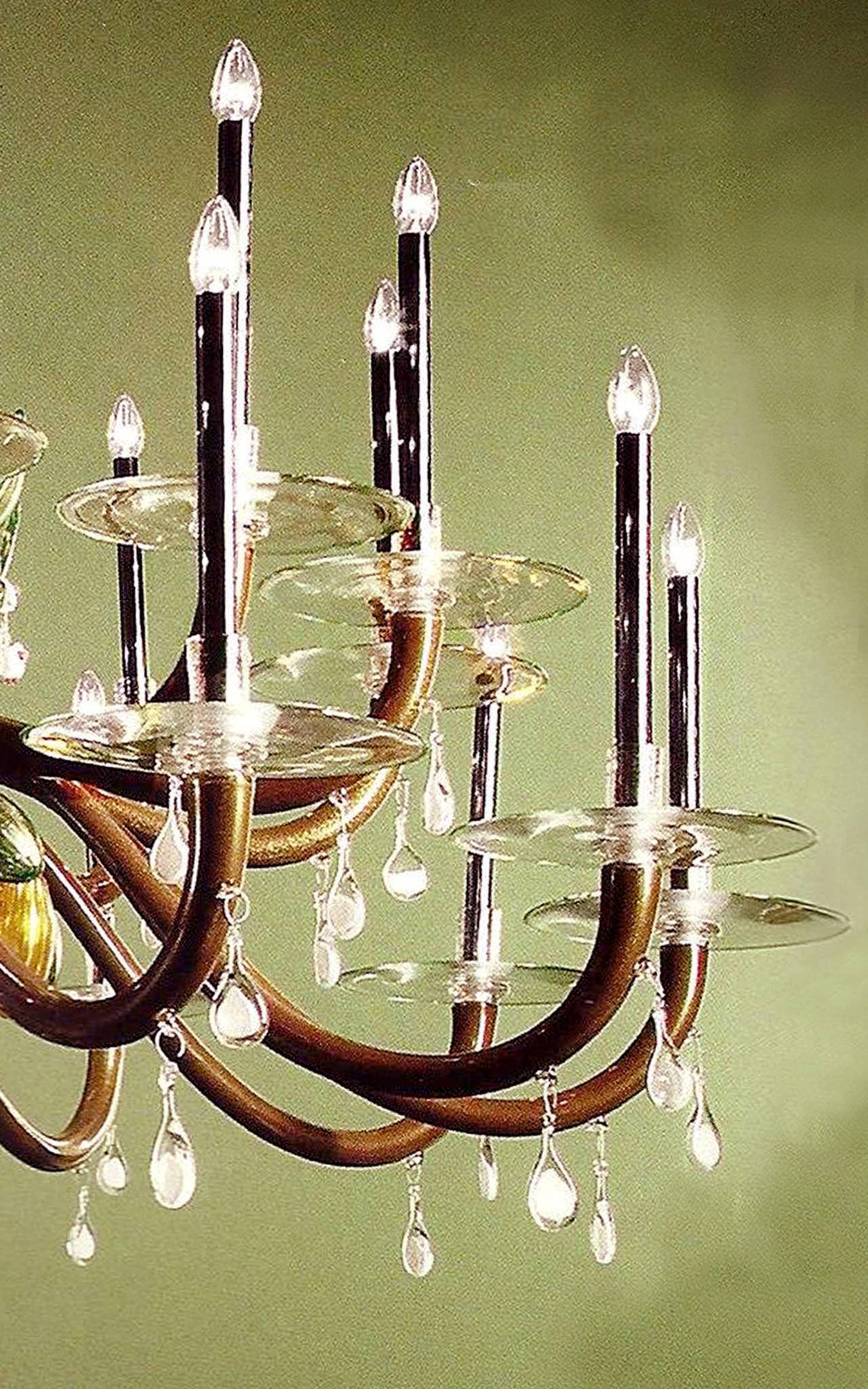 20th Century Very Large Multi-Color Hand Blown Murano / Venetian Glass Chandelier For Sale