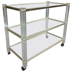 French 1970s Plexiglass Bar or Dessert Cart 1