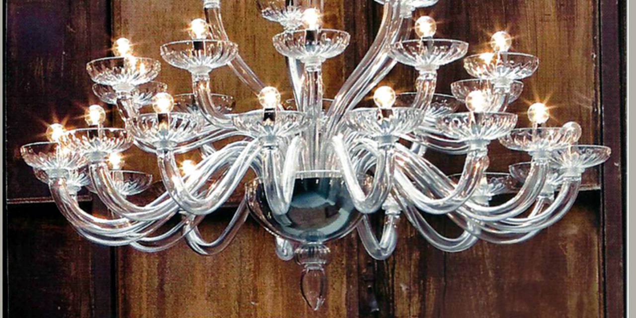 clear murano glass chandelier