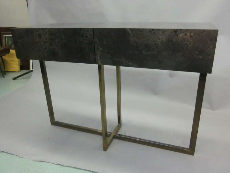 Late 20th Century French Mid-Century Modern Credenza /Console / Sofa Table by Jacques Quinet, 1970 For Sale