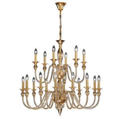 Two Large Italian Double-Tier Murano Glass Chandeliers 6
