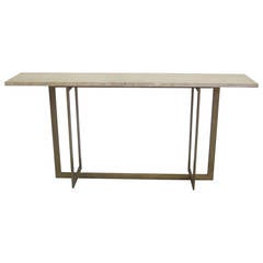 Large French Gilt Iron Console in the Manner of Jacques Quinet 11