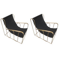 Pair of French Lounge Chairs in the Style of Jean Royere 8
