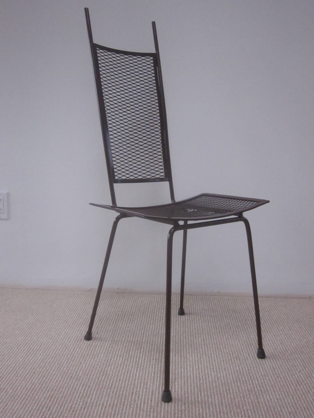 Mid-Century Modern Craftsman Transparent Iron Desk / Side Chair In Good Condition For Sale In New York, NY