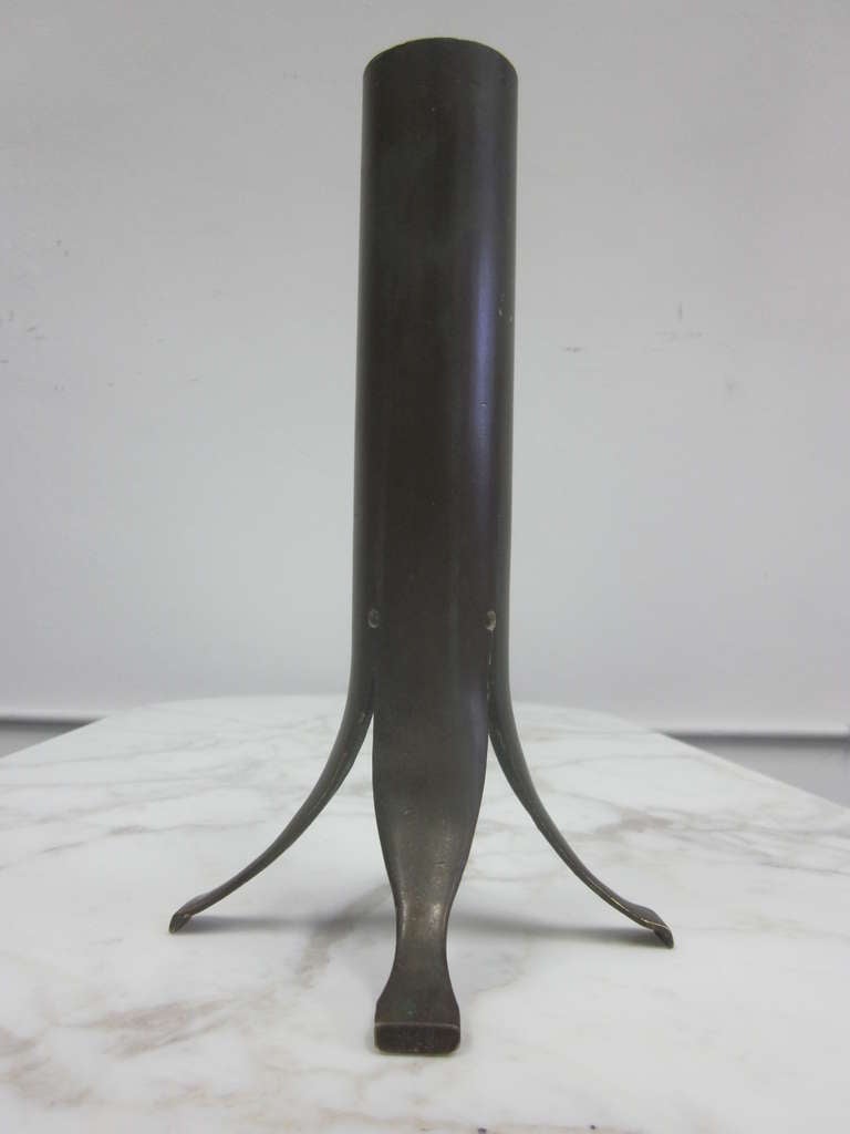 Art Nouveau Pair of Italian Bronze Early Modern Candlesticks or Candelabra, c. 1900 For Sale