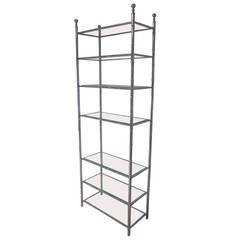 Large French 1960s Nickeled Faux Bamboo Etagere by Maison Baguès 9