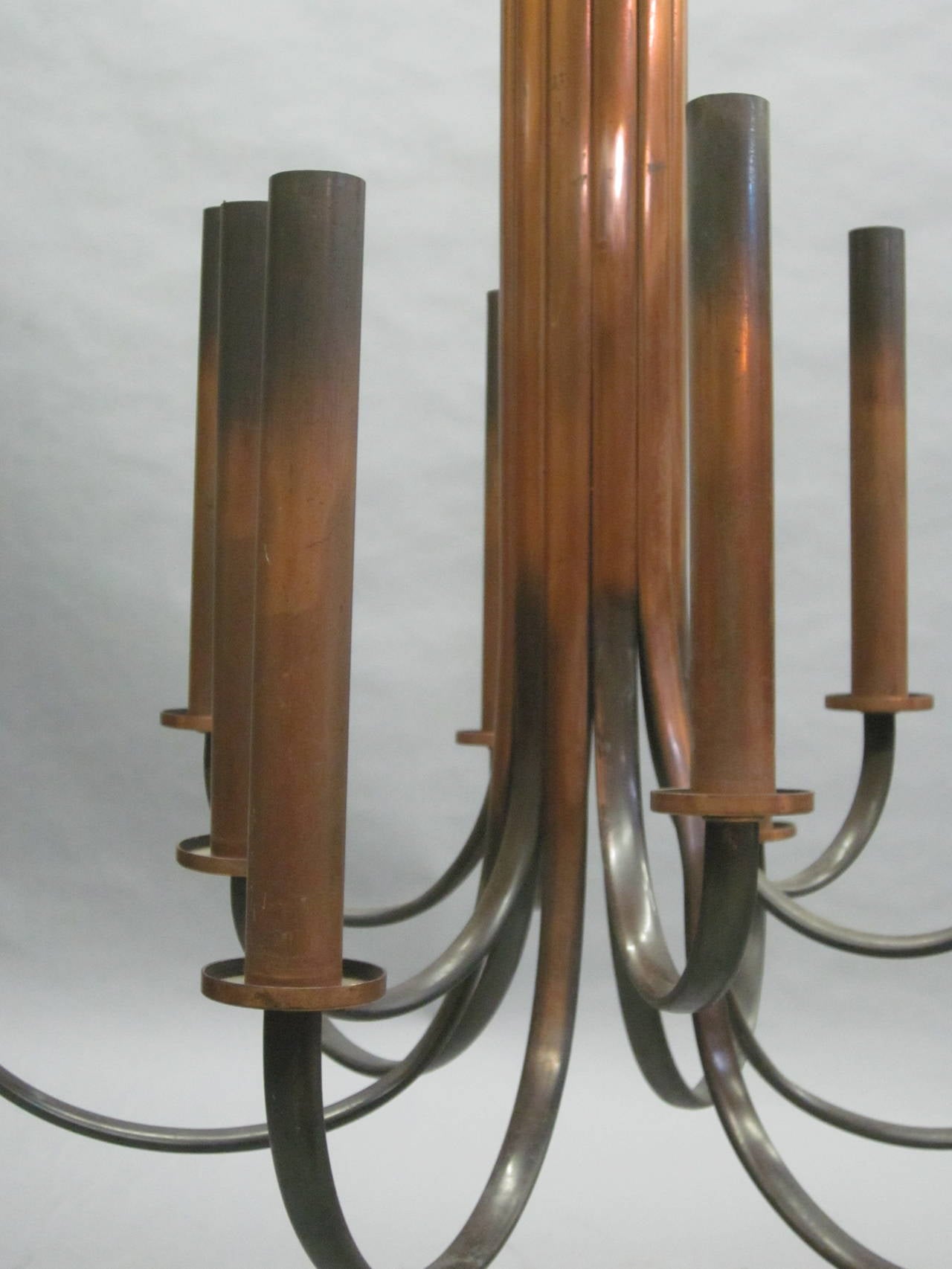 Sober French 30's Modern Neoclassical Chandelier 3