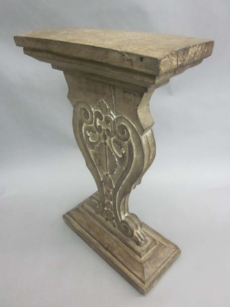 Mid-Century Modern Hand-Carved and Cerused Modern Neoclassical Northern Italian Console For Sale