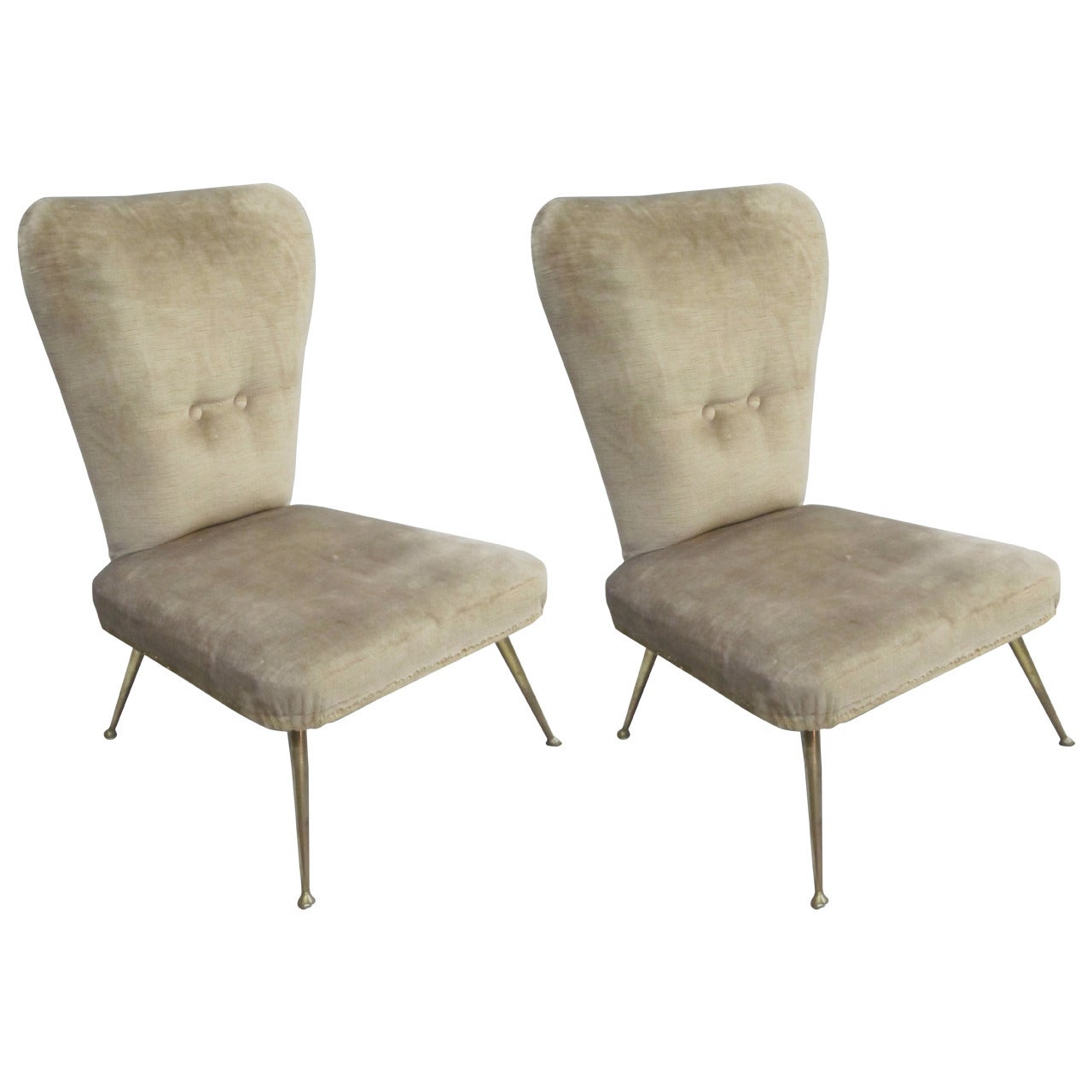 Pair of Mid-Century Modern Slipper or Lounge Chairs Attributed to Marco Zanuso For Sale