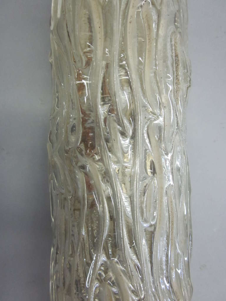 Pair of Large Italian Midcentury Murano Glass Sconces, Carlo Scarpa for Venini For Sale 1