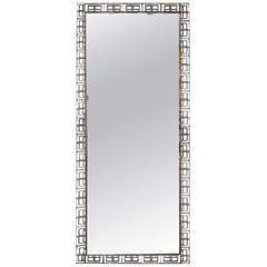 Large Chrome Framed Floor Wall Mirror Italy 1960s For At 1stdibs Large Italian Mid Century Modern Neoclical Bronze Filagree Floor Wall Mirror