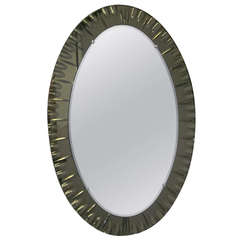 Exceptional Italian Mirror by Crystal Arte in the Form of a Sunburst