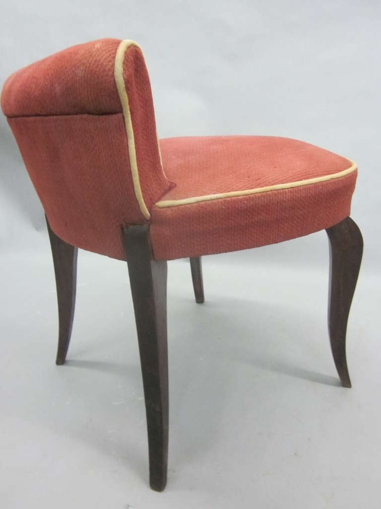 French Art Deco / Modern Neoclassical Vanity Chair, Attributed André Arbus, 1930 In Good Condition For Sale In New York, NY
