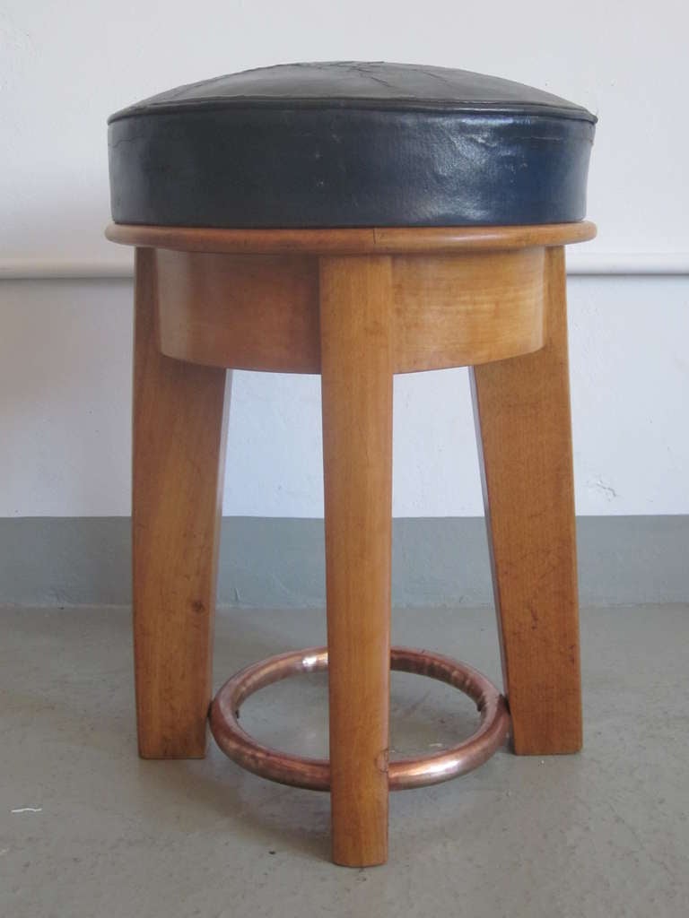 Mid-Century Modern Rare Pair of French '1930s' Stools by Taubmann For Sale
