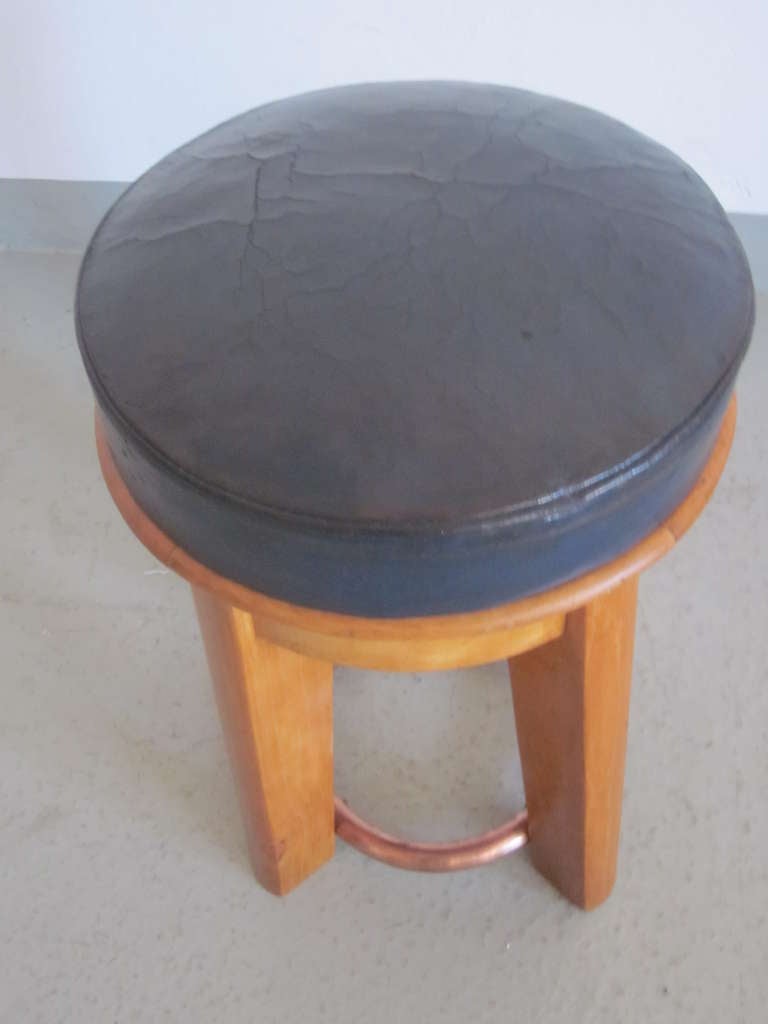 Rare Pair of French '1930s' Stools by Taubmann For Sale 2