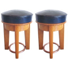 Rare Pair of French '1930s' Stools by Taubmann 1