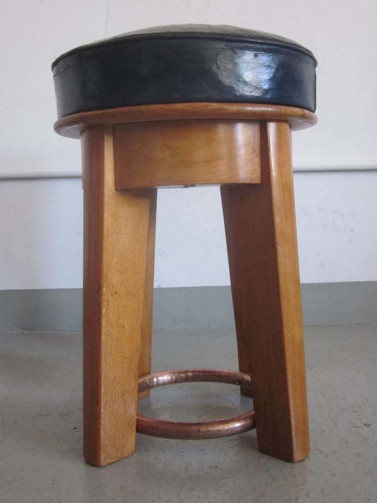 Rare Pair of French '1930s' Stools by Taubmann For Sale 1