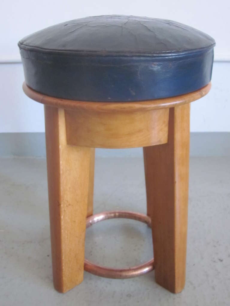Mid-20th Century Rare Pair of French '1930s' Stools by Taubmann For Sale