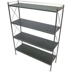 French Leather Etagere by Jacques Adnet