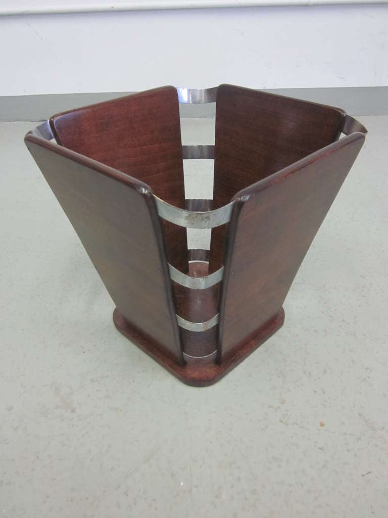 French Art Deco Waste Basket in the Manner of Jacques-Émile Ruhlmann 1