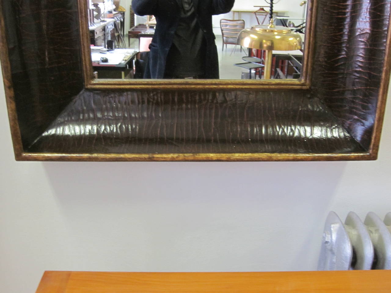 Large Dramatic Italian Hand Painted and Gilt Concave Mirror 4