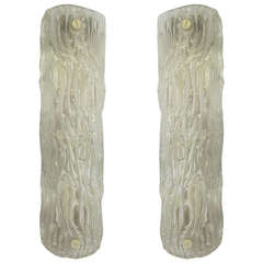 Pair of Large Murano Glass Wall Lights Attributed to Carlo Scarpa for Venini 7