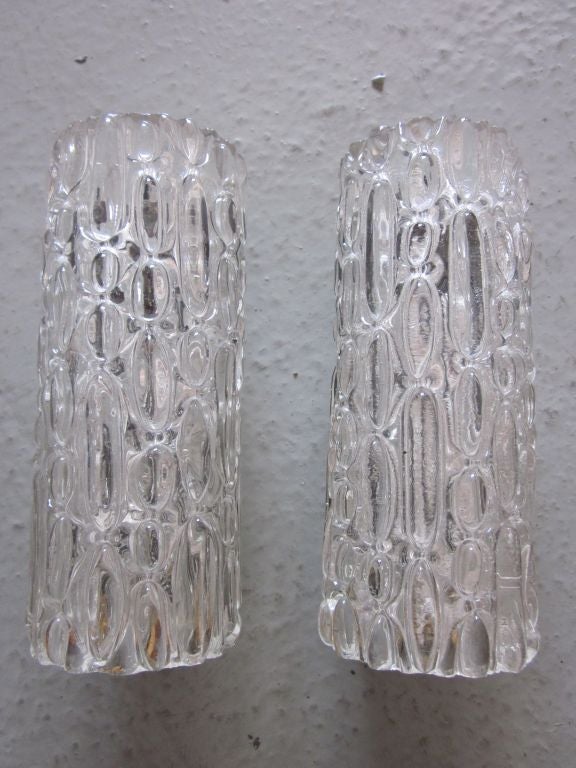 Mid-Century Modern Pair of Italian Murano Glass Sconces For Sale