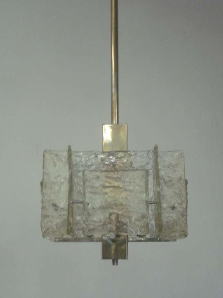 Italian Mid Century Modern Quadratic Murano Chandelier Pendant Italian Mid Century Modern Quadratic Murano Chandelier Pendant By Mazzega In Good