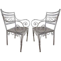 Pair of French 1940s Armchairs Attributed to René Drouet