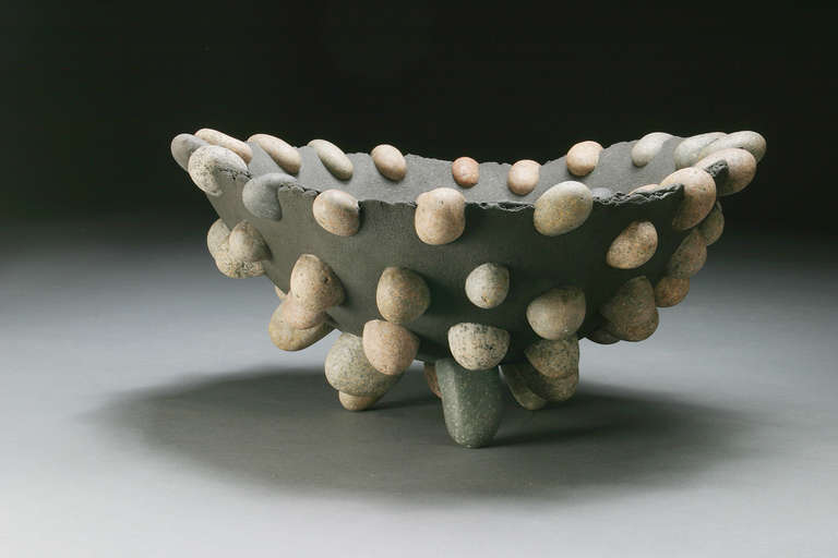 20th Century Stone Modern Craftsman Bowl by Don Moss