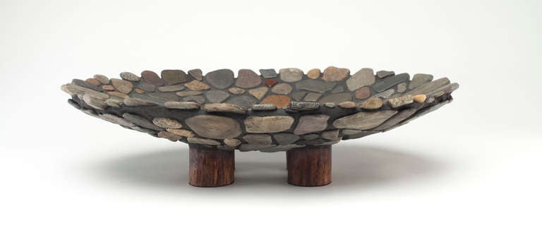 Mid-Century Modern Artist Made Stone Platter by Don Moss For Sale