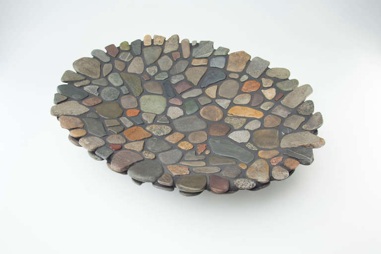 20th Century Artist Made Stone Platter by Don Moss For Sale