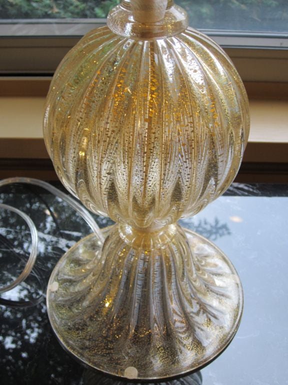 20th Century Pair of Italian Mid-Century Modern Style Murano / Venetian Glass Table Lamps