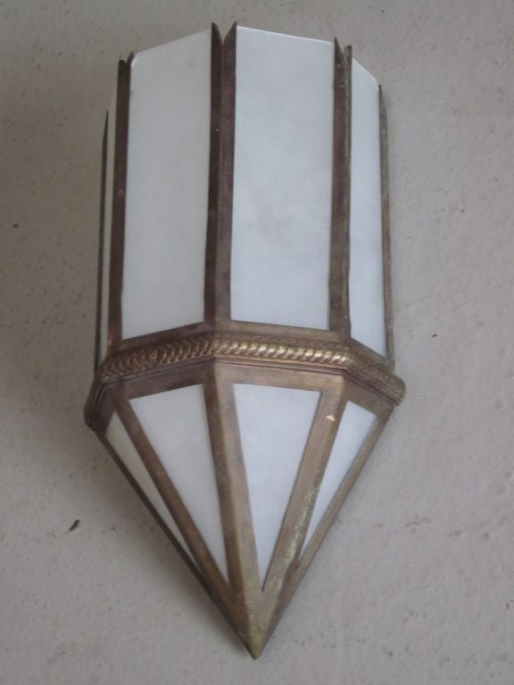 Three Large French Art Deco Sconces In Good Condition For Sale In New York, NY