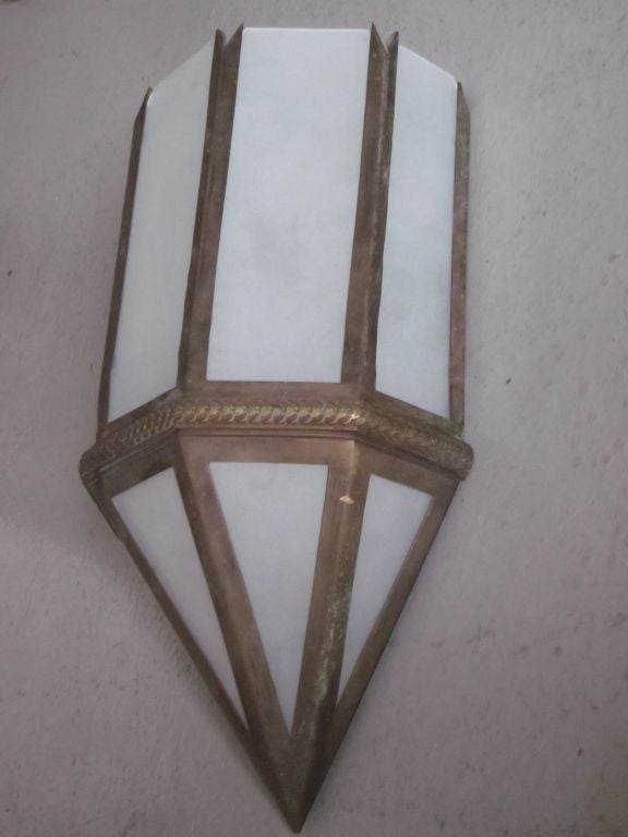 Mid-20th Century Three Large French Art Deco Sconces For Sale