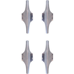 Four Nickelled Italian Modernist Wall Sconces 6