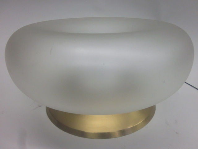 Frosted Rare Italian Midcentury Table Lamp Attributed to Luigi Caccia Dominioni For Sale