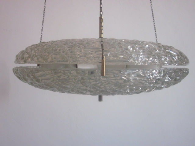 Pendentif en verre moderne suédois à double anneau de Carl Fagerlund pour Orrefors Bon état - En vente à New York, NY