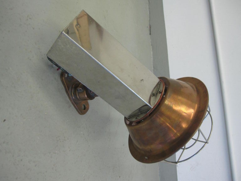 French Midcentury Articulating Industrial Sconces/ Flush Mounts, J. Prouve, Pair In Good Condition For Sale In New York, NY