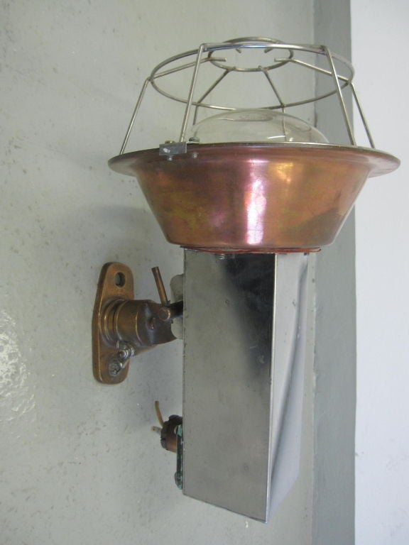 Copper French Midcentury Articulating Industrial Sconces/ Flush Mounts, J. Prouve, Pair For Sale
