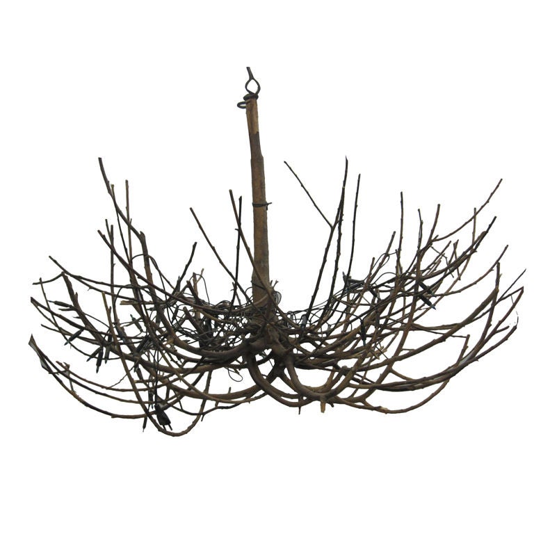 French Mid-Century Modern Craftsman 'Twig' Chandelier For Sale