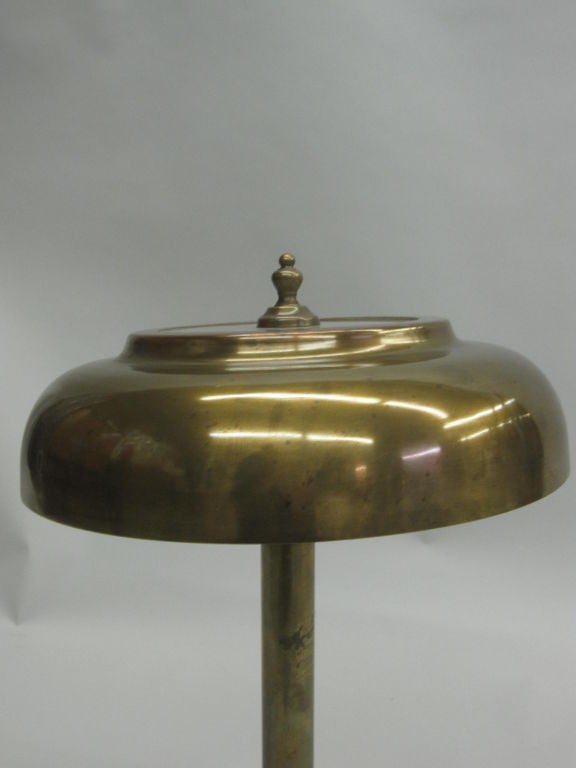 French Mid-Century Modern Neoclassical Brass Desk Lamp in style of Andre Arbus 2