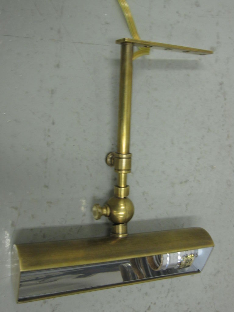 Picture Lights in Brass and Nickel 'Brass Shown' In Excellent Condition For Sale In New York, NY