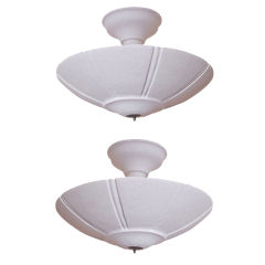 Two French Mid-Century Modern Plaster Chandeliers, 1930 2