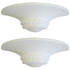 Six French 1940s Plaster Sconces Attributed to Arlus 12