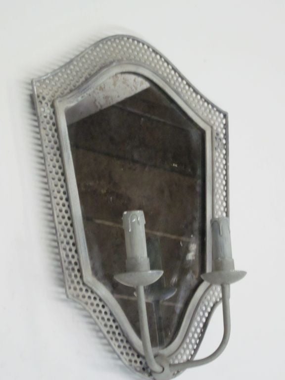 2 Pair Large French Mid-Century Modern Neoclassical Mirror Sconces / Girandoles In Good Condition For Sale In New York, NY
