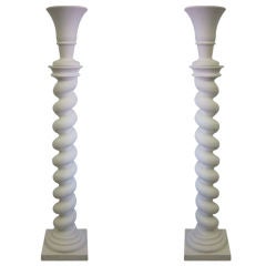 Two Rare French Surrealist Plaster Floor Lamps by Jean-Charles Moreux 3